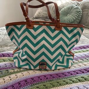 Dooney & Bourke Green Chevron Tote